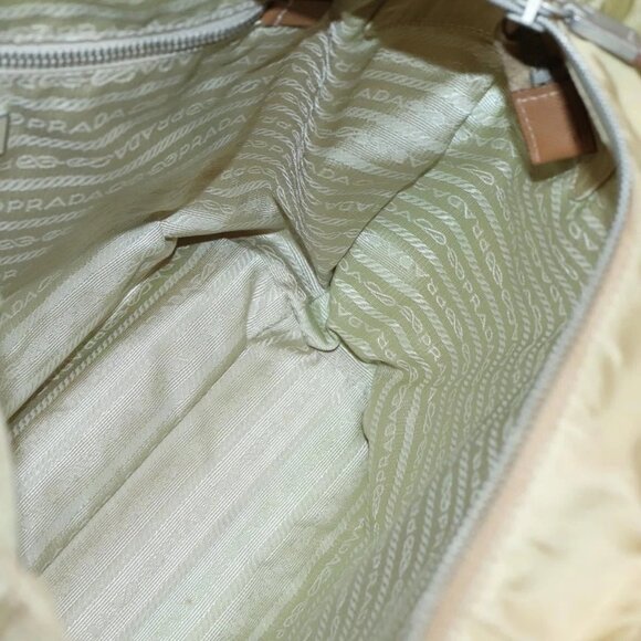 PRADA Tote Bag Nylon Beige Silver Auth 131176 - Picture 11 of 16